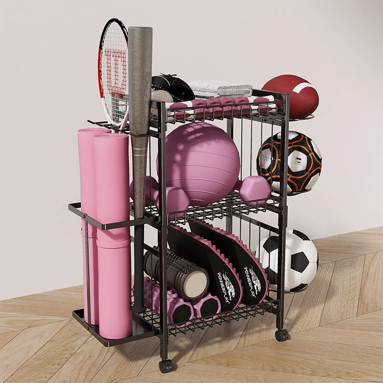 Rack de armazenamento de tapete de ioga de metal para piso